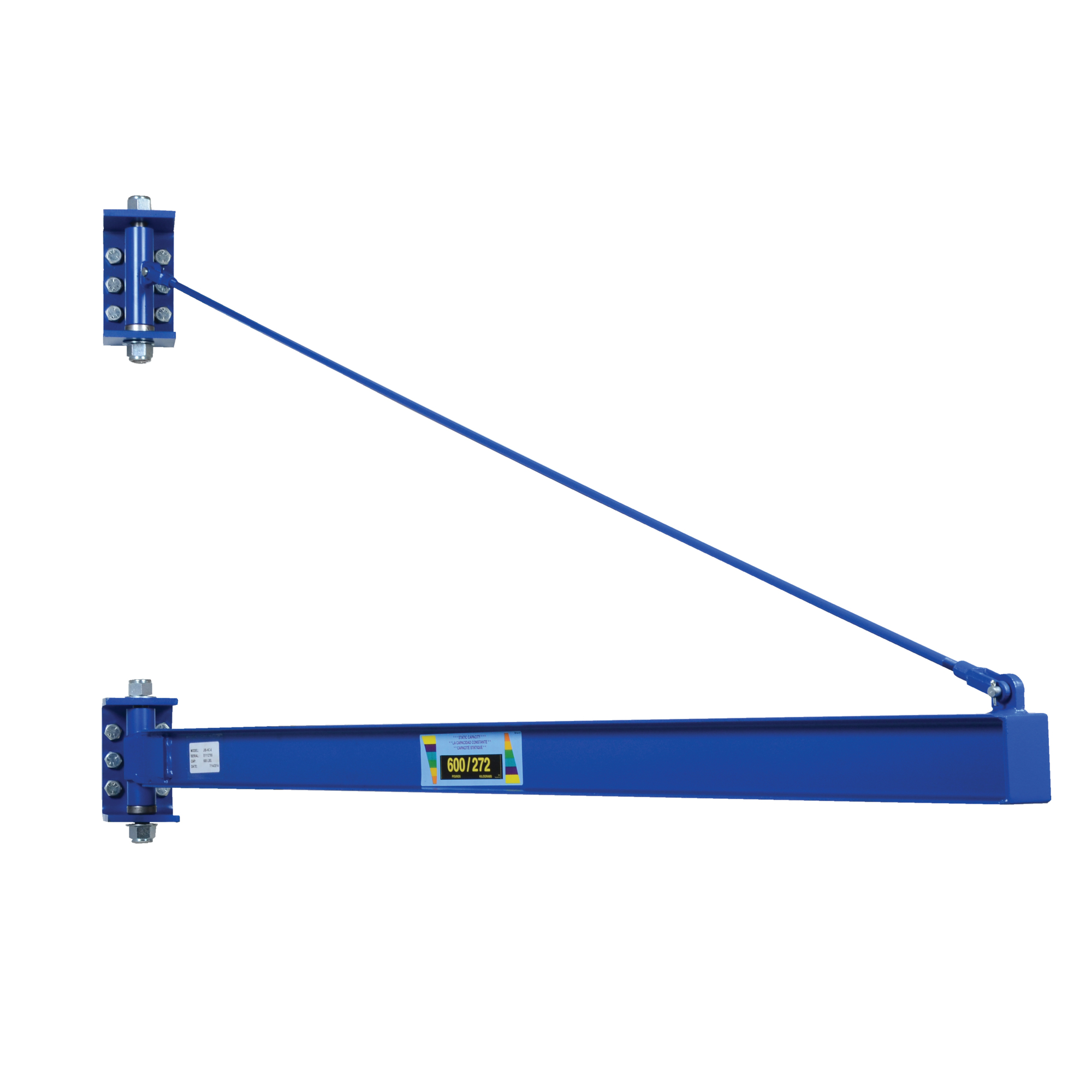 Vestil High Clearance Tie Rod Jib - 600 Lb. Capacity, Wall Mount, 79.75in. Boom Length, Model# JIB-HC-6